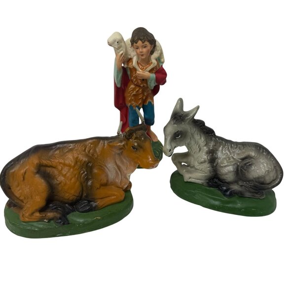 Vintage Hand-Painted Italian Nativity Set 9-Piece Figurines Christmas Decor - Picture 4 of 11